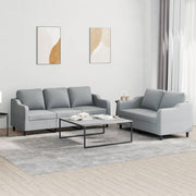 Loungeset 2-delig lichtgrijs stof