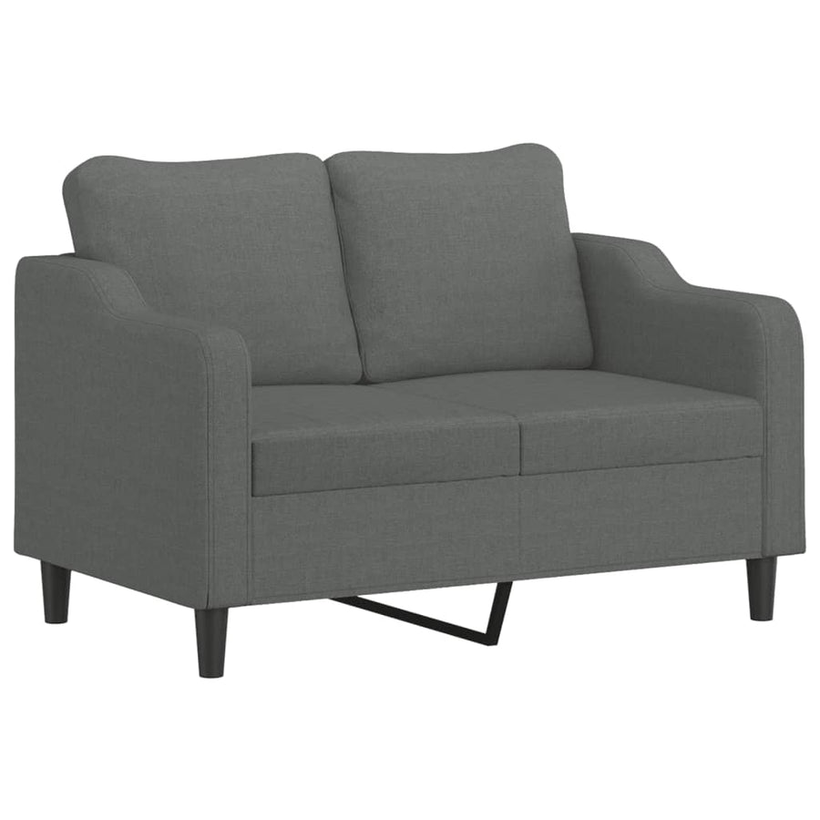2-Delige Loungeset Stof Donkergrijs met kussens