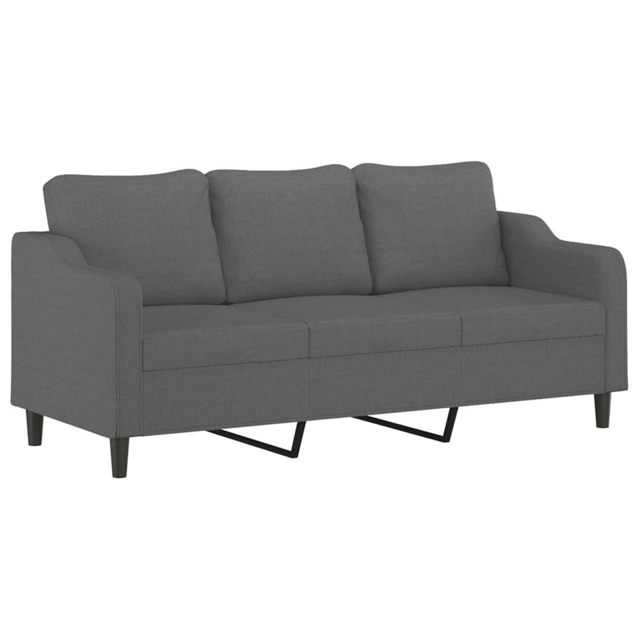2-Delige Loungeset Stof Donkergrijs met kussens