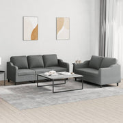 Loungeset 2-delig stof donkergrijs 138x77x80 cm
