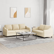 Loungeset 2-delig stof crèmekleurig