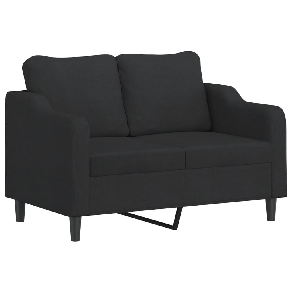 2-Delige Loungeset Stof Zwart met kussens