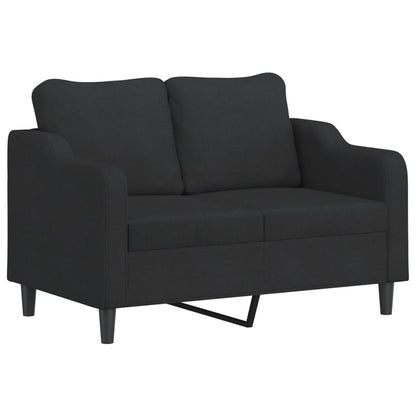 2-Delige Loungeset Stof Zwart met kussens