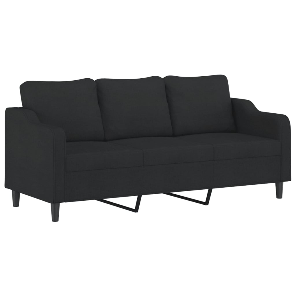2-Delige Loungeset Stof Zwart met kussens