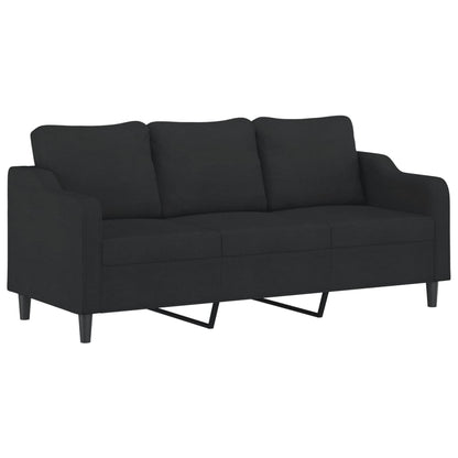 2-Delige Loungeset Stof Zwart met kussens
