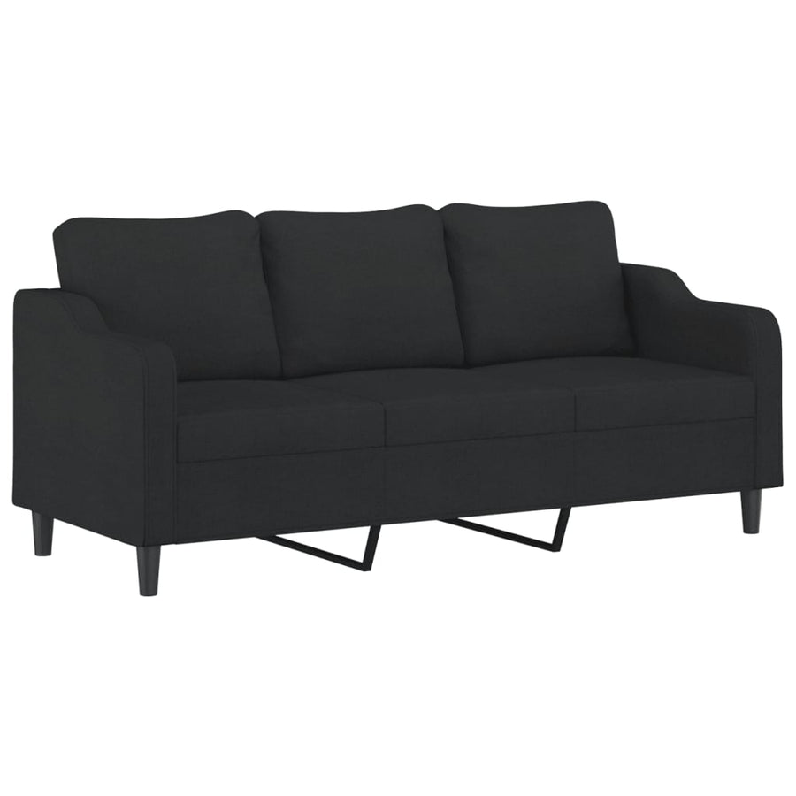 2-Delige Loungeset Stof Zwart met kussens