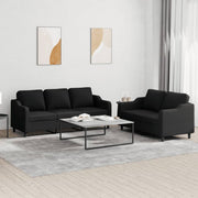 Loungeset 2-delig stof zwart