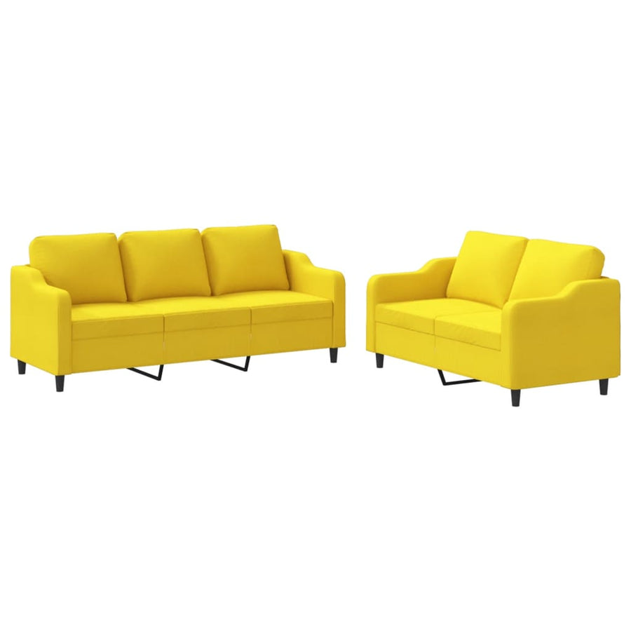 2-Delige Loungeset Stof Lichtgeel