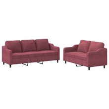 2-Delige Loungeset Met Kussens Stof Wijnrood