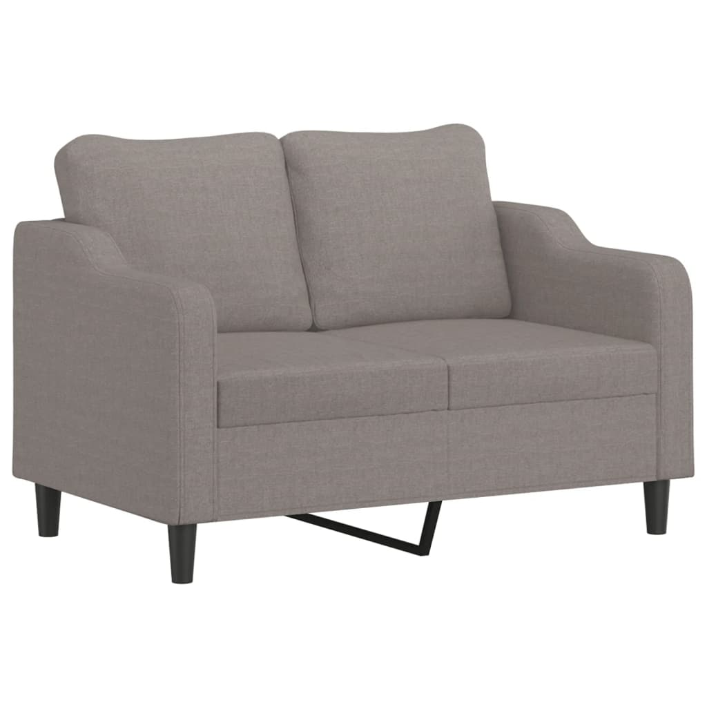 2-delige Loungeset met kussens stof taupe Taupe met kussens