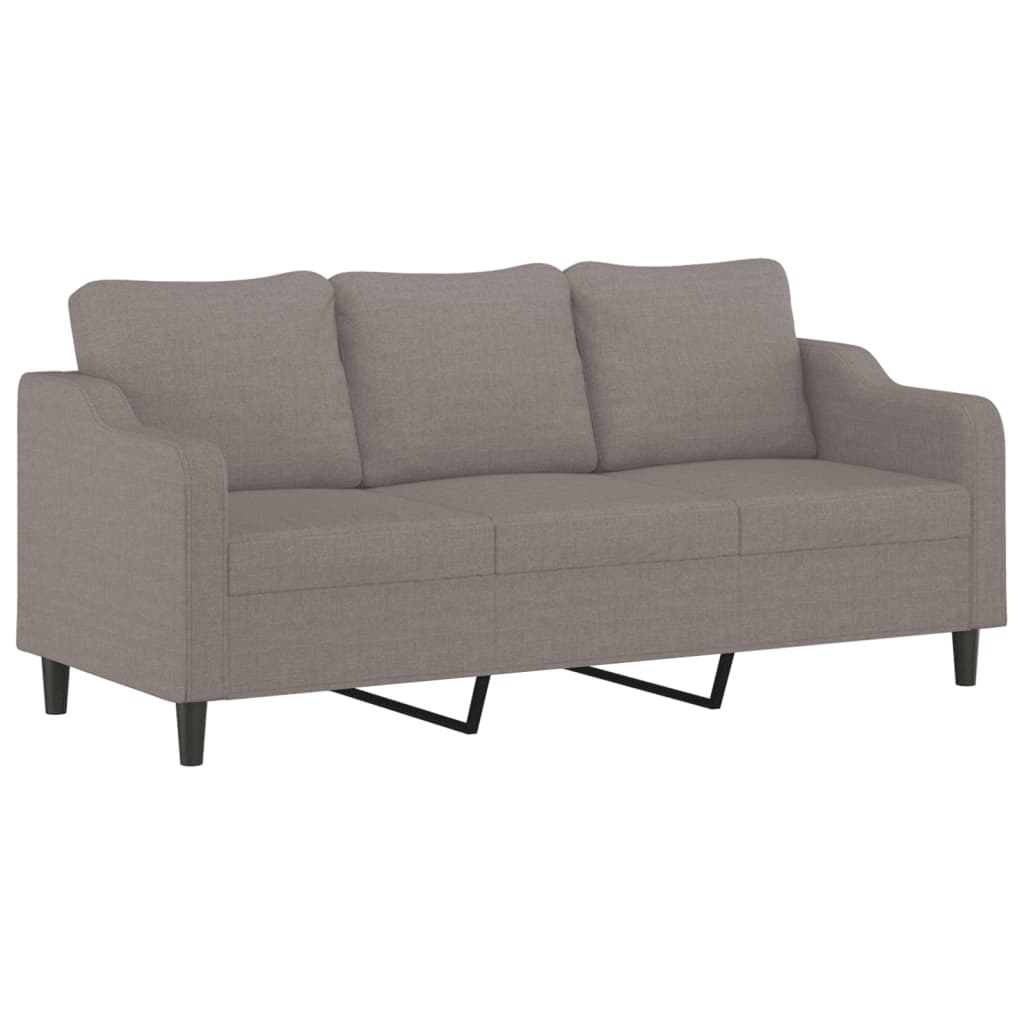2-delige Loungeset met kussens stof taupe Taupe met kussens