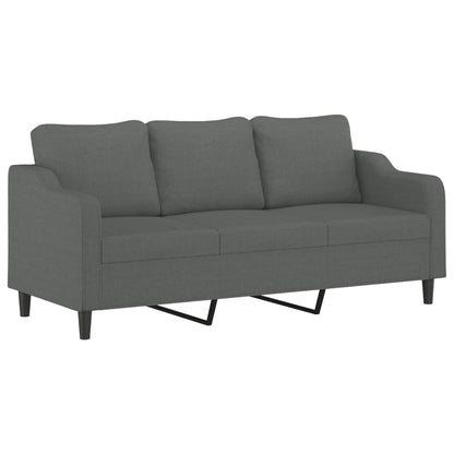 3-delige Loungeset met kussens stof donkergrijs