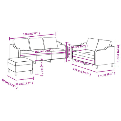 4-delige Loungeset met kussens stof bruin