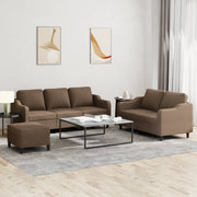 Loungeset 4-delig bruin stof