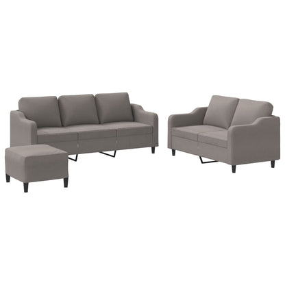 3-delige Loungeset met kussens stof taupe