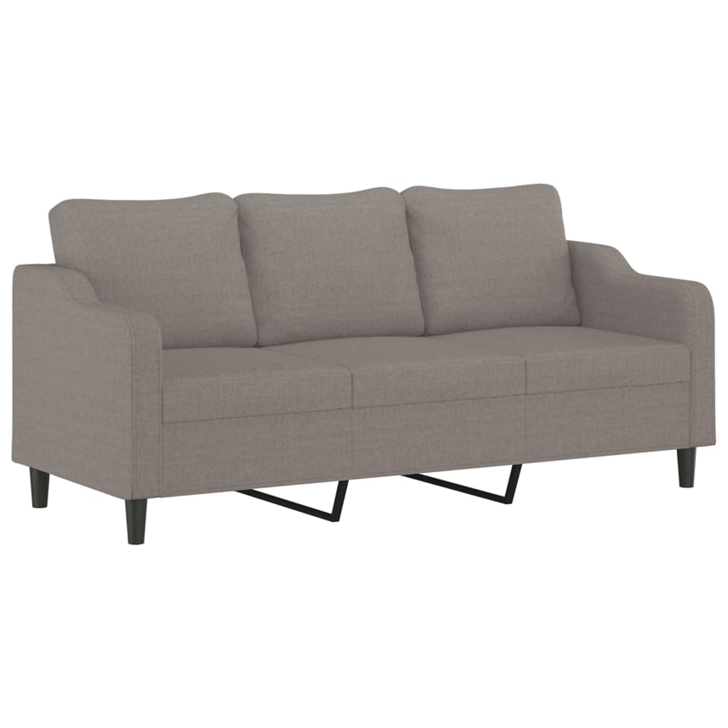 3-delige Loungeset met kussens stof taupe