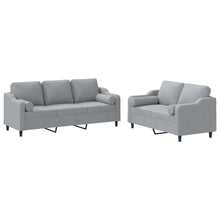 2-Delige Loungeset Stof Lichtgrijs met kussens