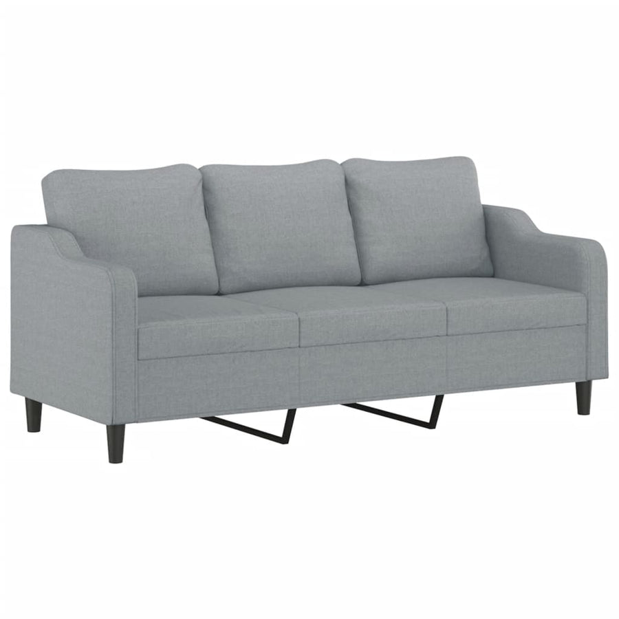 2-Delige Loungeset Stof Lichtgrijs met kussens