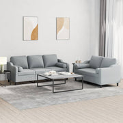 Loungeset 2-delig stof lichtgrijs