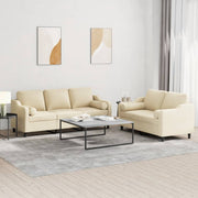 Loungeset 2-delig stof crèmekleurig