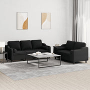 Loungeset 2-delig stof zwart