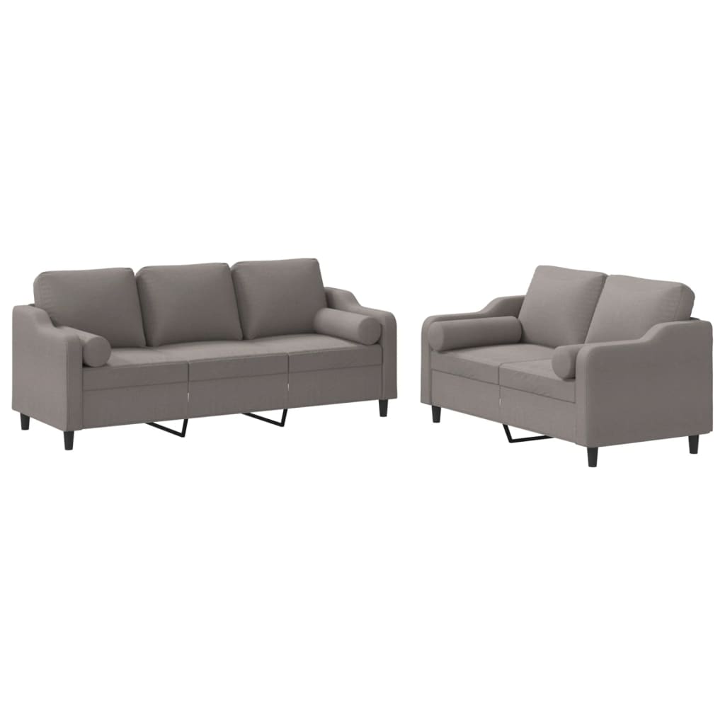 2-Delige Loungeset Stof Taupe met kussens