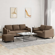 Loungeset 3-delig stof bruin