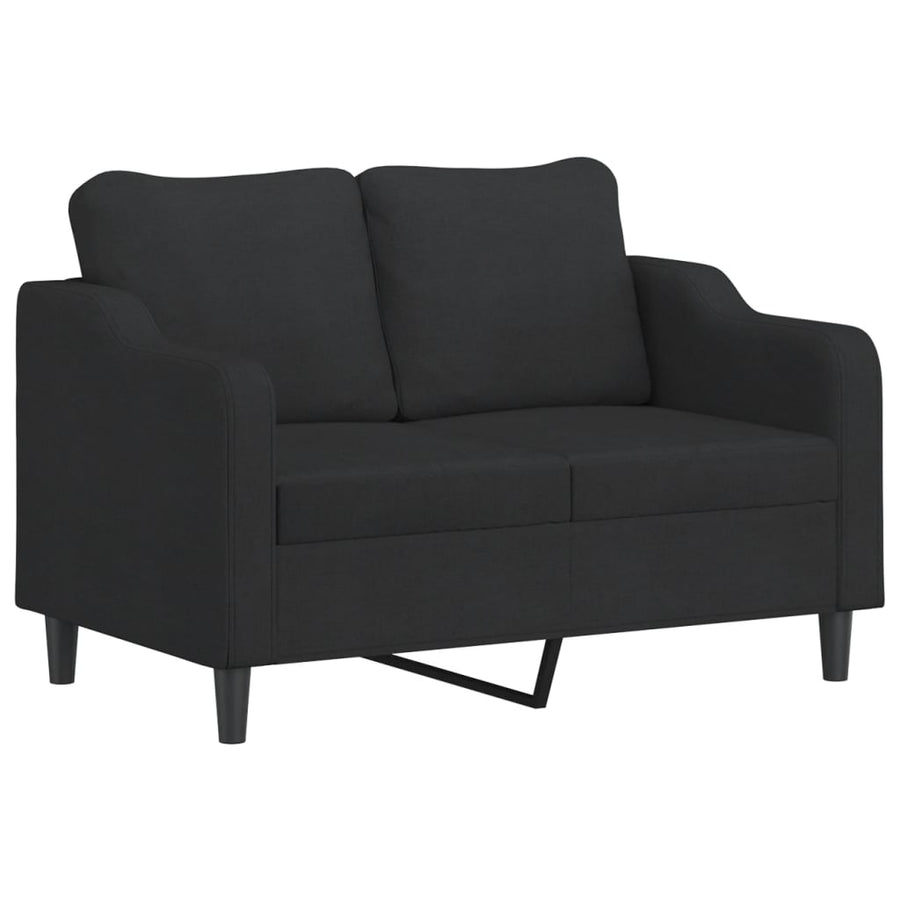 3-delige Loungeset met kussens stof zwart