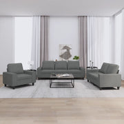 Loungeset 3-delig stof donkergrijs