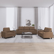 Loungeset stof bruin 3-delig