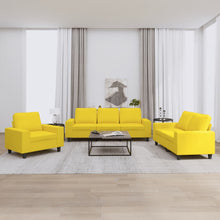 3-Delige Loungeset Stof Lichtgeel met kussens