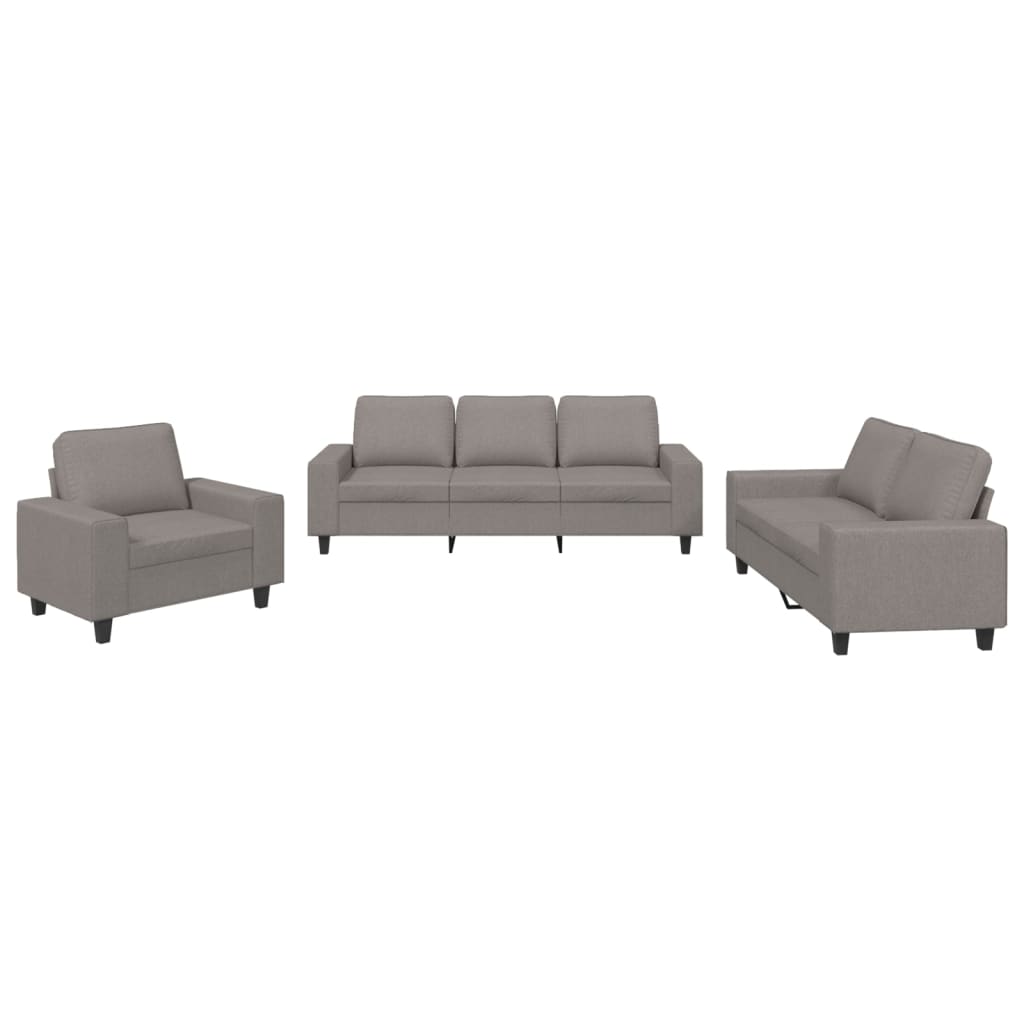 3-Delige Loungeset Stof Taupe met kussens