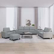 Loungeset 4-delig stof lichtgrijs