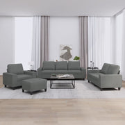 Loungeset 4-delig stof donkergrijs