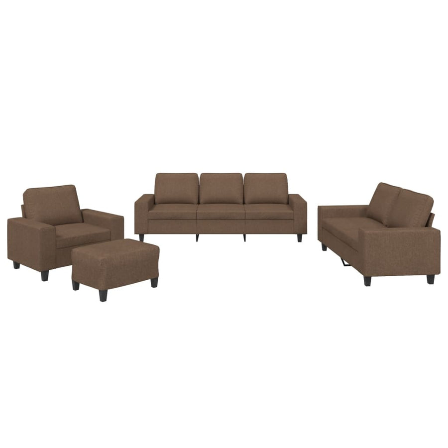4-delige Loungeset stof bruin