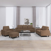 Loungeset 4-delig stof bruin
