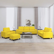 Loungeset 4-delig stof lichtgeel