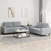 Loungeset 2-delig stof lichtgrijs