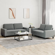 Loungeset 2-delig stof donkergrijs