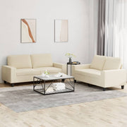 Loungeset 2-delig stof crèmekleurig