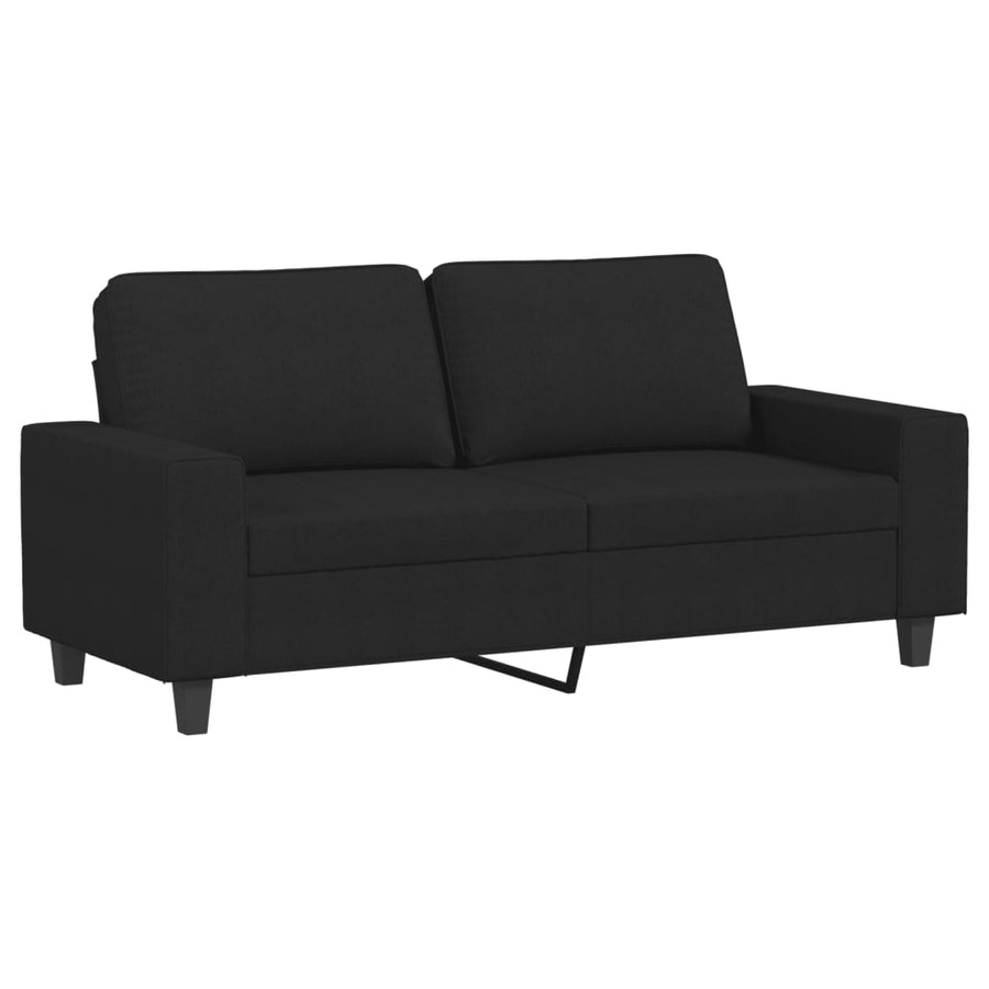 2-Delige Loungeset Stof Zwart met kussens