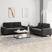 Loungeset stof zwart 2-delig 120 cm