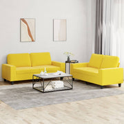 Loungeset 2-delig stof lichtgeel 154x77x80 cm