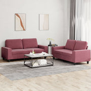 Loungeset 2-delig stof wijnrood