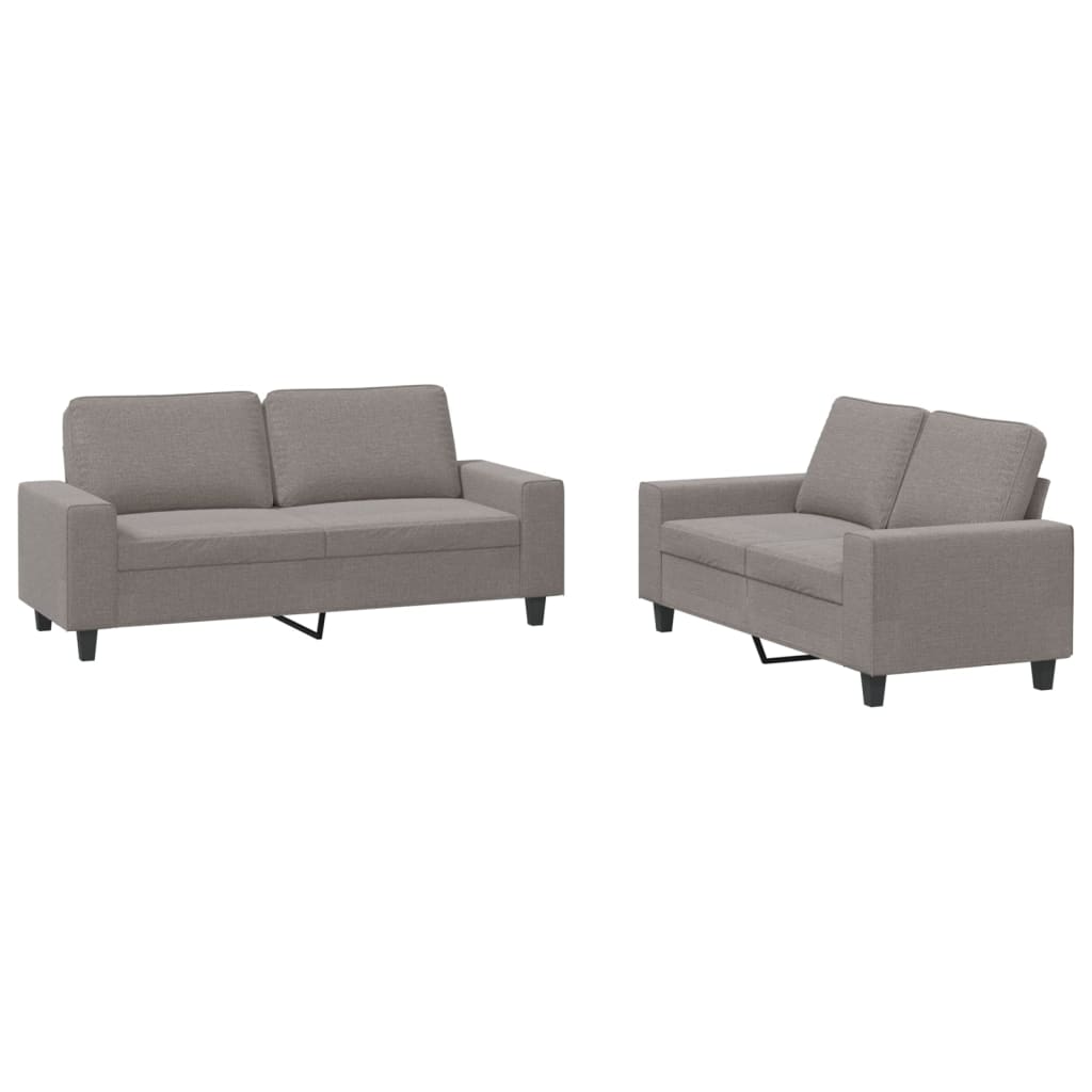 2-Delige Loungeset Stof Taupe met kussens