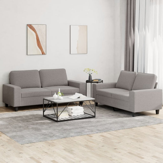 2-Delige Loungeset Stof Taupe met kussens