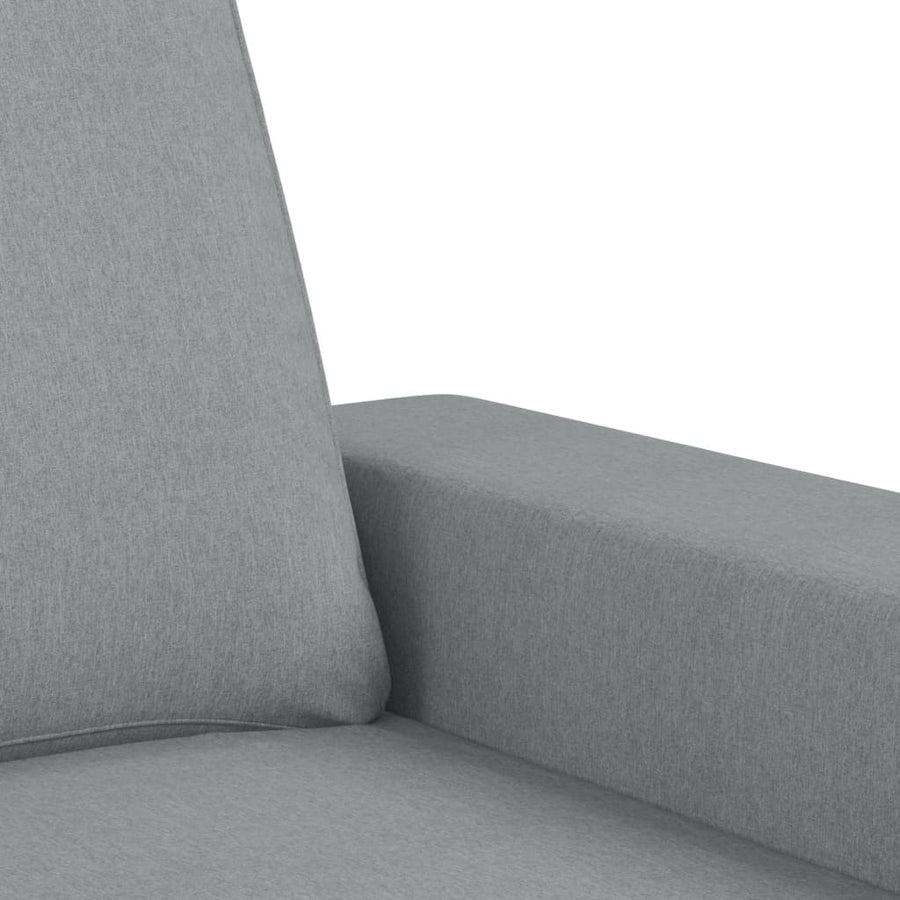 3-Delige Loungeset Stof Lichtgrijs met kussens en voetenbankje