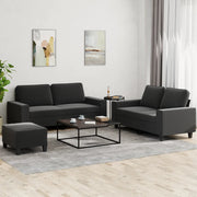 Loungeset 3-delig stof zwart