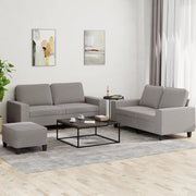 Loungeset stof taupe 3-delig