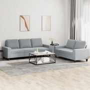 Loungeset 2-delig stof lichtgrijs
